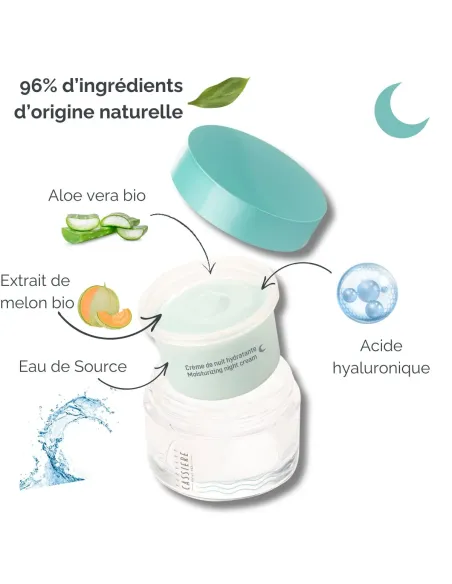 Crème de nuit hydratante à l'eau se Source des Jardins